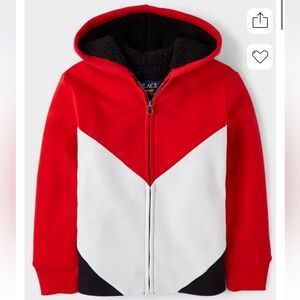 NEW The Children’s Place boys Colorblock Fleece Sherpa Lined Zip Up Hoodie